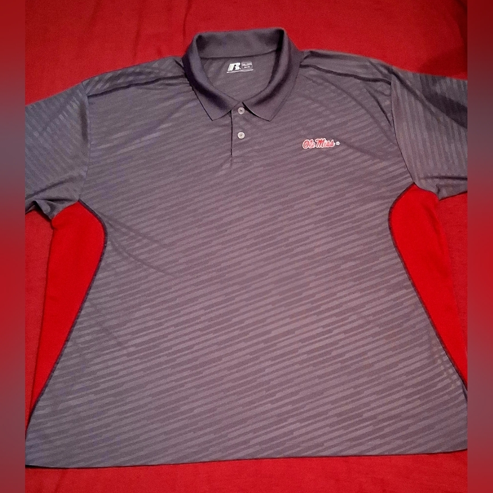 "Ole Miss Rebels" Vintage Russell Athletics Mens 3xl Soft Polo Shirt